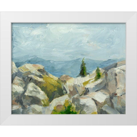 Impasto Mountainside III White Modern Wood Framed Art Print by Harper, Ethan
