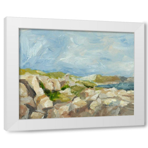 Impasto Mountainside IV White Modern Wood Framed Art Print by Harper, Ethan