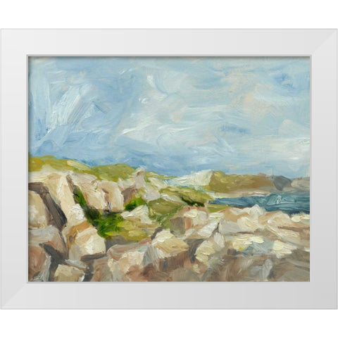 Impasto Mountainside IV White Modern Wood Framed Art Print by Harper, Ethan