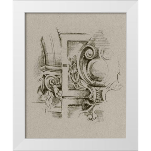 Charcoal Architectural Study IV White Modern Wood Framed Art Print by Harper, Ethan