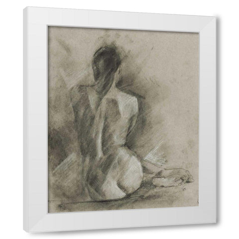 Charcoal Figure Study I White Modern Wood Framed Art Print by Harper, Ethan