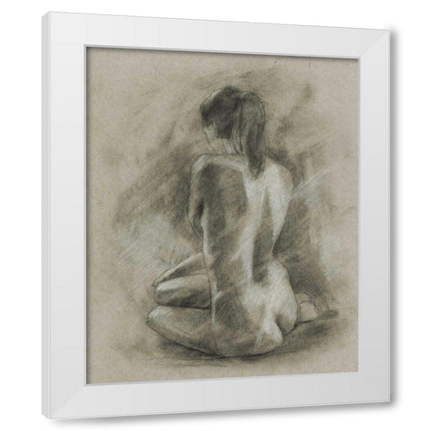 Charcoal Figure Study II White Modern Wood Framed Art Print by Harper, Ethan