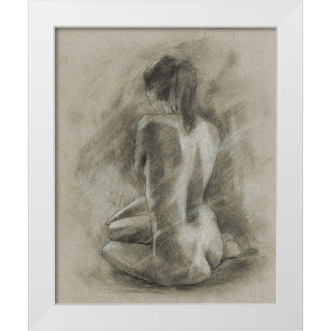 Charcoal Figure Study II White Modern Wood Framed Art Print by Harper, Ethan