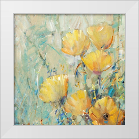 Floral Expression II White Modern Wood Framed Art Print by OToole, Tim