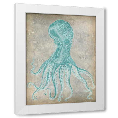 Spa Octopus II White Modern Wood Framed Art Print by Goldberger, Jennifer