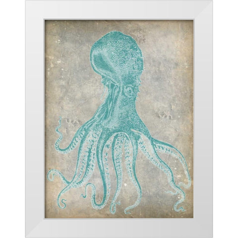 Spa Octopus II White Modern Wood Framed Art Print by Goldberger, Jennifer