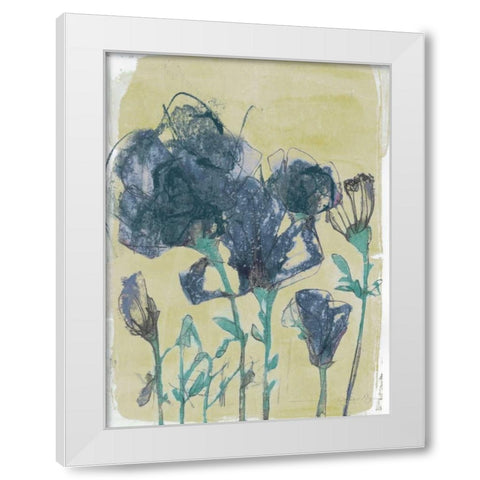 Floral Vignette III White Modern Wood Framed Art Print by Goldberger, Jennifer