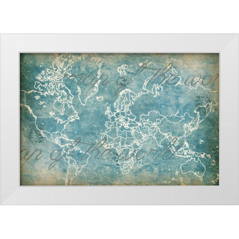 Moon Map White Modern Wood Framed Art Print by Goldberger, Jennifer