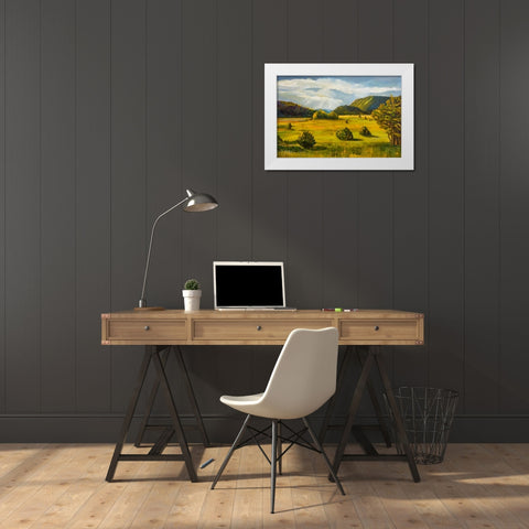 Falls Creek White Modern Wood Framed Art Print by DAgostino, Judith