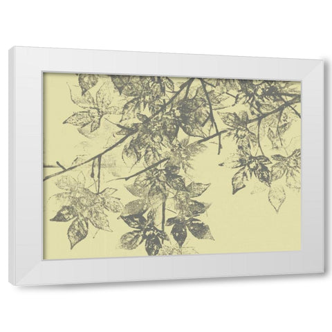 Grey Leaves II White Modern Wood Framed Art Print by Goldberger, Jennifer