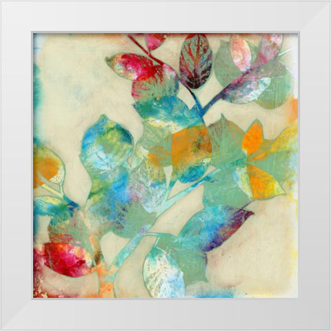 Merging Leaves II White Modern Wood Framed Art Print by Goldberger, Jennifer