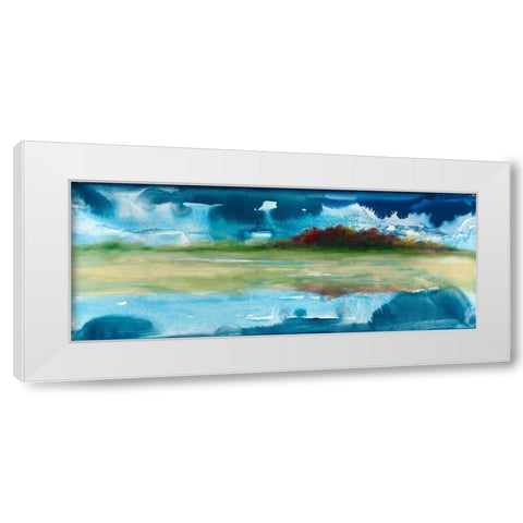 Mirrored White Modern Wood Framed Art Print by Jasper, Sisa