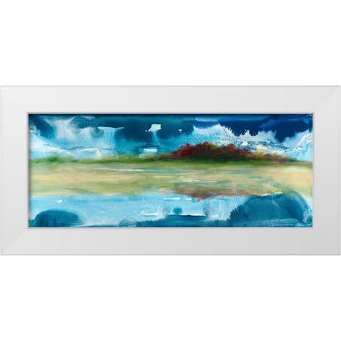 Mirrored White Modern Wood Framed Art Print by Jasper, Sisa