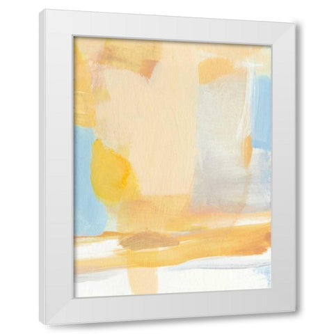 Golden Kiss White Modern Wood Framed Art Print by Long, Christina