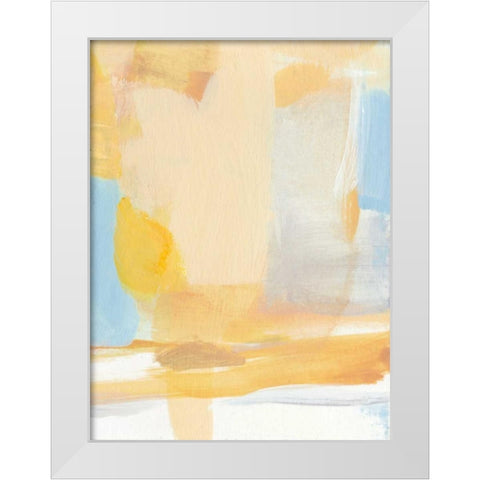 Golden Kiss White Modern Wood Framed Art Print by Long, Christina