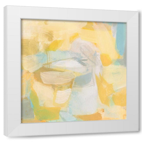 Golden Rose White Modern Wood Framed Art Print by Long, Christina