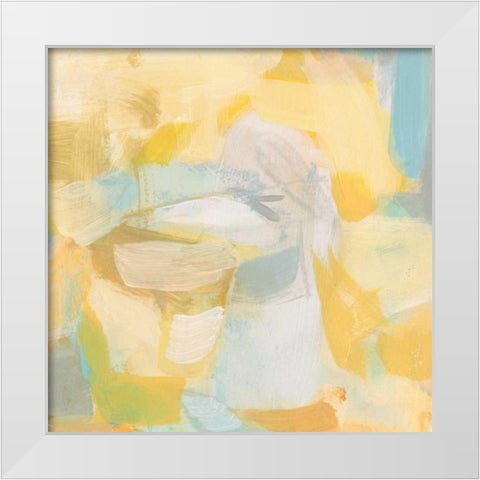 Golden Rose White Modern Wood Framed Art Print by Long, Christina