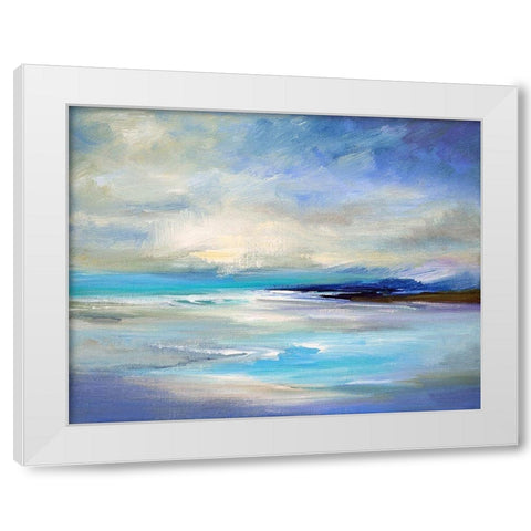 Tropical Bay White Modern Wood Framed Art Print by Sheila Finch