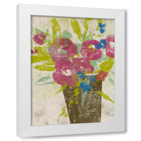 Bouquet Collage II White Modern Wood Framed Art Print by Goldberger, Jennifer