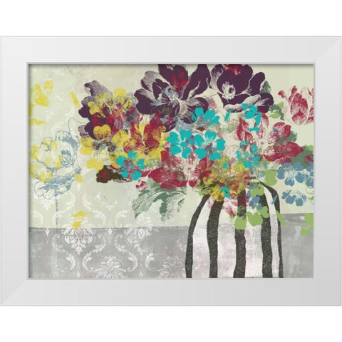 Spray of Flowers II White Modern Wood Framed Art Print by Goldberger, Jennifer