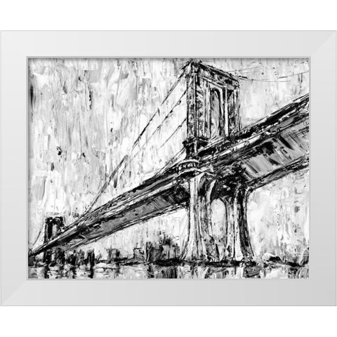 Iconic Suspension Bridge I White Modern Wood Framed Art Print by Harper, Ethan