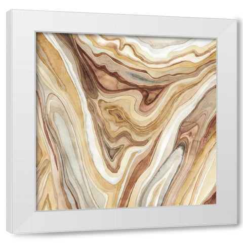 Watercolor Agate I White Modern Wood Framed Art Print by Meagher, Megan
