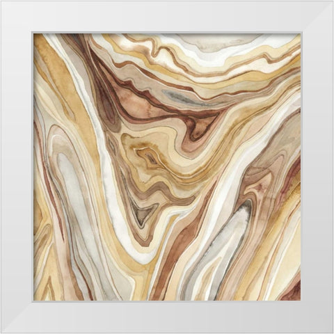 Watercolor Agate I White Modern Wood Framed Art Print by Meagher, Megan