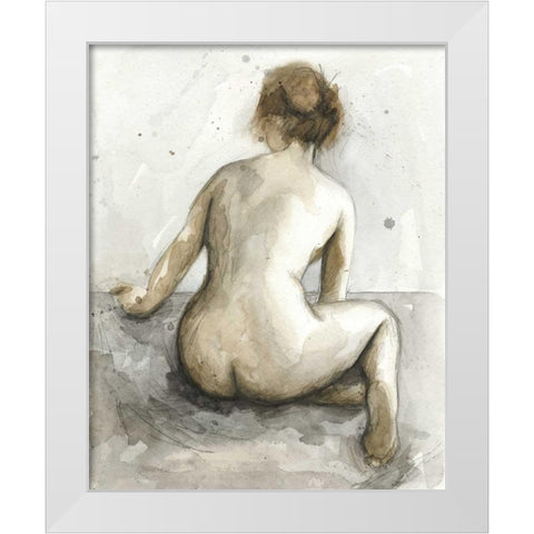 Figure in Watercolor I White Modern Wood Framed Art Print by Meagher, Megan