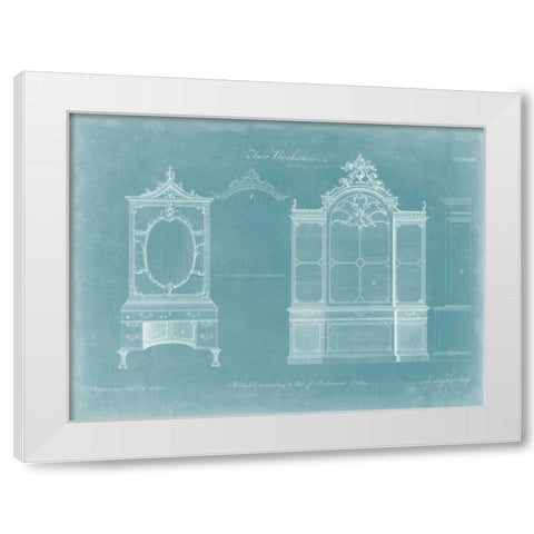 Two Bookcases White Modern Wood Framed Art Print by Chippendale, Thomas