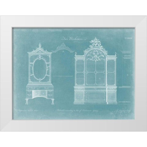 Two Bookcases White Modern Wood Framed Art Print by Chippendale, Thomas
