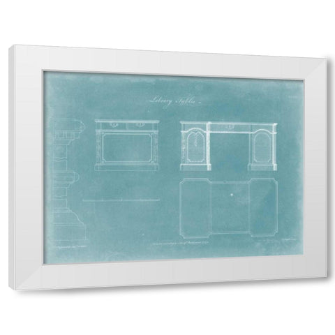 Library Tables White Modern Wood Framed Art Print by Chippendale, Thomas