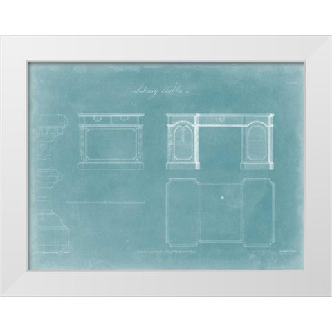 Library Tables White Modern Wood Framed Art Print by Chippendale, Thomas