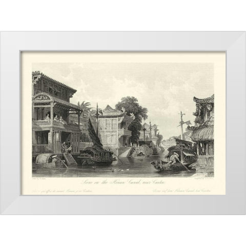Scenes in China I White Modern Wood Framed Art Print by Allom, T.