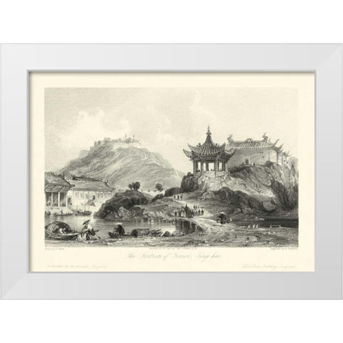 Scenes in China II White Modern Wood Framed Art Print by Allom, T.