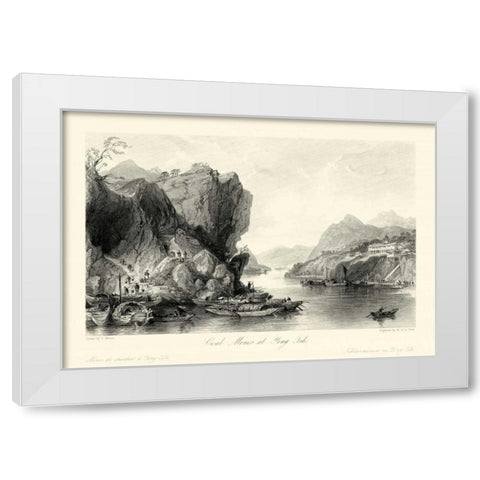 Scenes in China III White Modern Wood Framed Art Print by Allom, T.