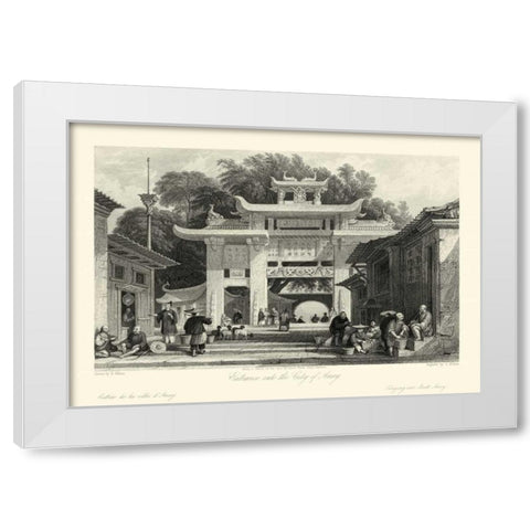 Scenes in China V White Modern Wood Framed Art Print by Allom, T.