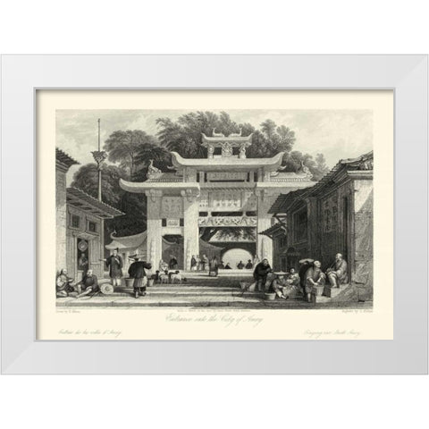 Scenes in China V White Modern Wood Framed Art Print by Allom, T.