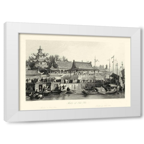 Scenes in China VII White Modern Wood Framed Art Print by Allom, T.