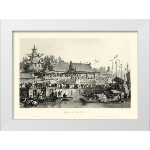 Scenes in China VII White Modern Wood Framed Art Print by Allom, T.
