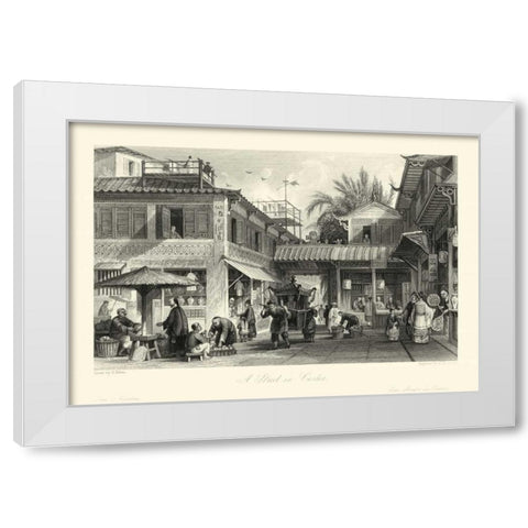 Scenes in China VIII White Modern Wood Framed Art Print by Allom, T.