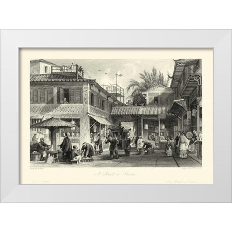 Scenes in China VIII White Modern Wood Framed Art Print by Allom, T.