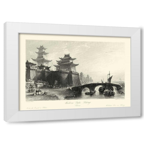 Scenes in China IX White Modern Wood Framed Art Print by Allom, T.