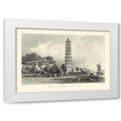 Scenes in China X White Modern Wood Framed Art Print by Allom, T.