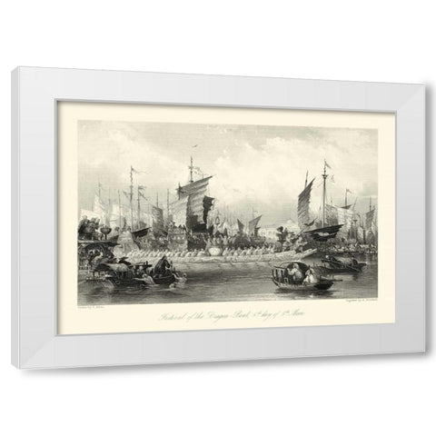 Scenes in China XI White Modern Wood Framed Art Print by Allom, T.