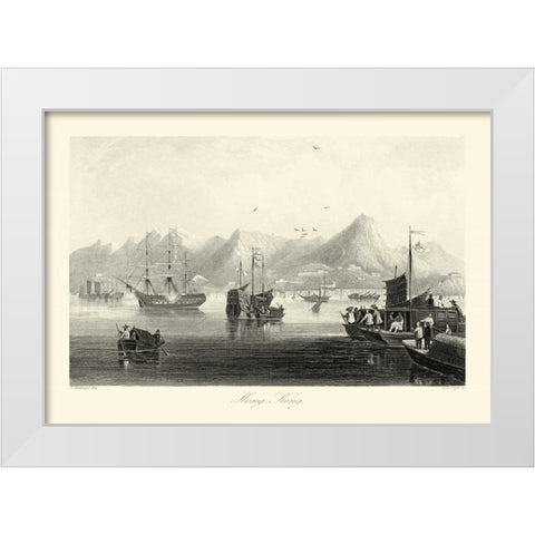 Scenes in China XII White Modern Wood Framed Art Print by Allom, T.