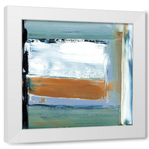 Blue and Green II White Modern Wood Framed Art Print by Gordon, Sharon