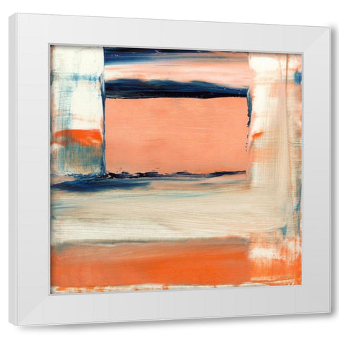 Orange and Blue II White Modern Wood Framed Art Print by Gordon, Sharon