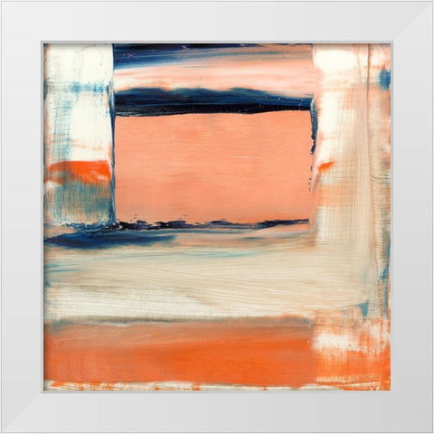 Orange and Blue II White Modern Wood Framed Art Print by Gordon, Sharon