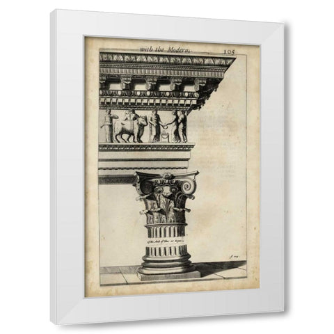 Ancient Architecture V White Modern Wood Framed Art Print by Evelyn, John