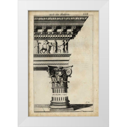 Ancient Architecture V White Modern Wood Framed Art Print by Evelyn, John
